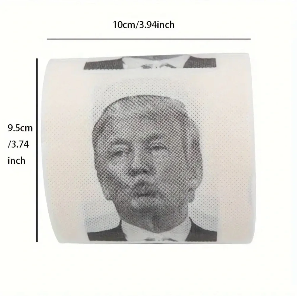 Novelty Toilet Paper Roll with Face Print, NEW, Trump TP, Funny